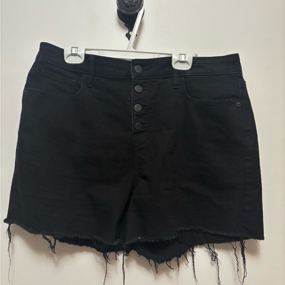 Old Navy Black Frayed Hem Jean Shorts